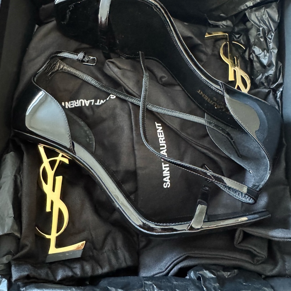Saint Laurent Black and Gold Heels SOLD